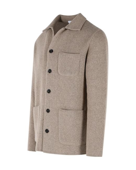 Lardini Brown Patch Pocket Knitted Jacket for men