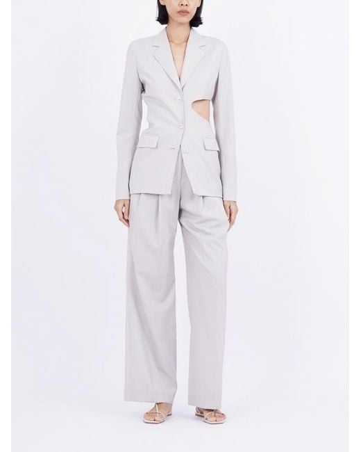Low Classic Gray Long-Sleeved Suit Coat
