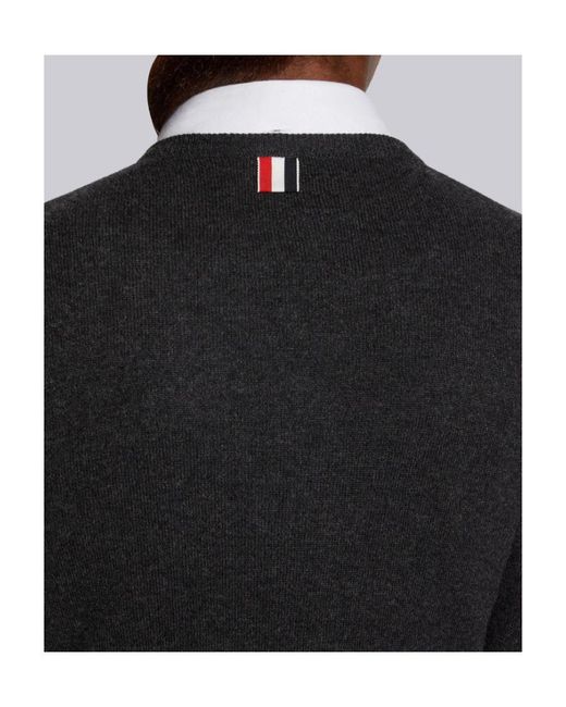 Thom Browne Black 4-Bar Striped Buttoned Cardigan