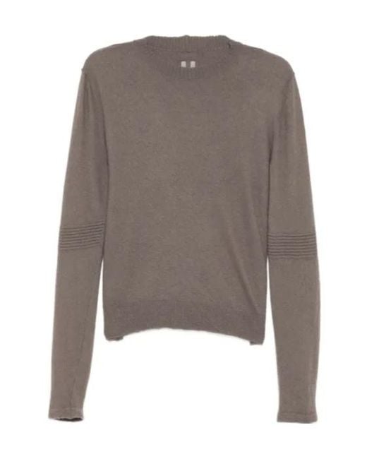 Rick Owens Gray Cropped Biker Jumpers for men