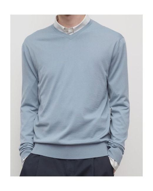 The Row Blue Senna Long-Sleeved Pullover for men
