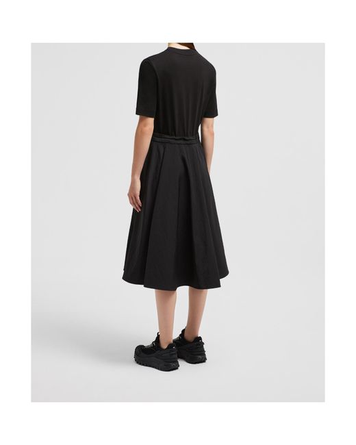 Moncler Black Crewneck Short-Sleeve Dress