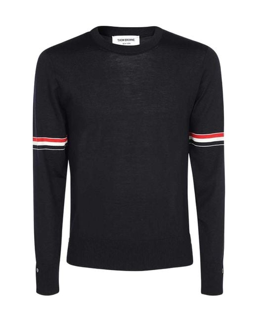 Thom Browne Black Rwb Knitted Jumper for men