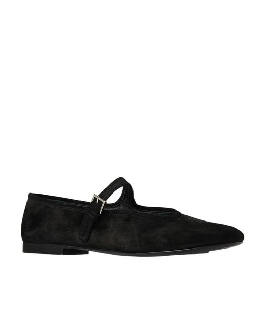 The Row Black Boheme Mj Suede Ballerina Shoes