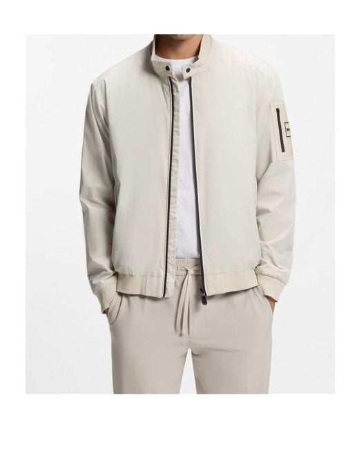 Boss Gray Zip Patch-Pocket Jacket for men
