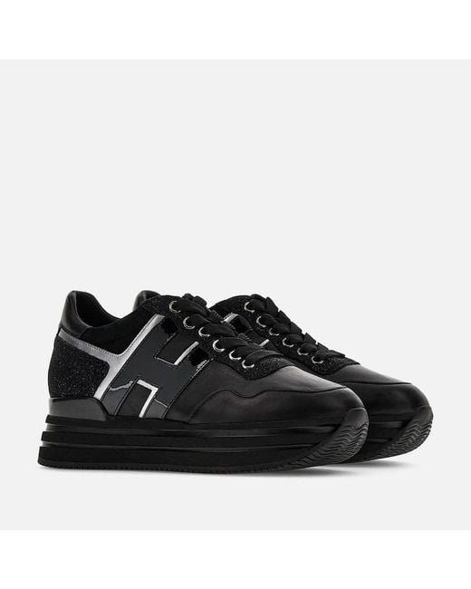 Hogan Black H483 Lace-Up Sneakers