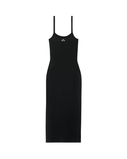 Alexander Wang Black 3D Logo Mesh Sleeveless Midi Dress