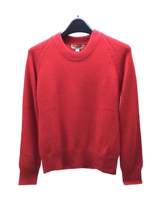 Burberry Red Round-Neck Knitted Pullover