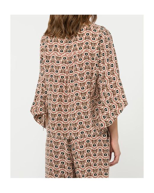 Weekend by Maxmara Natural Printed Silk Crepe De Chine Blouse