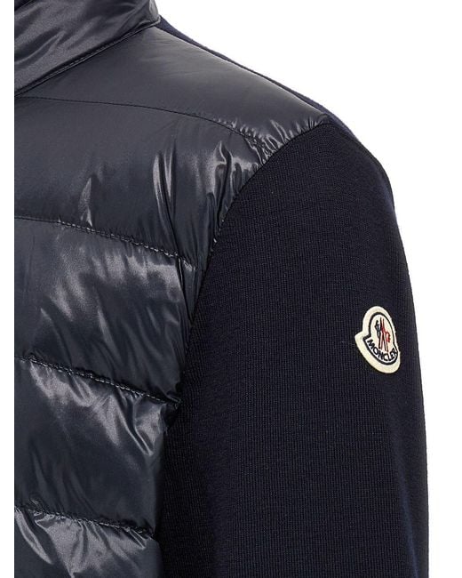 Moncler Blue Zip-Up Padded Jacket for men
