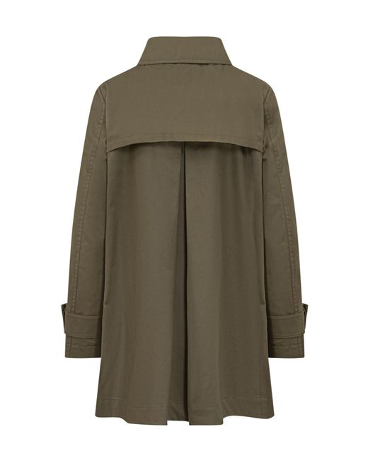 Herno Green Long Sleeved Buttoned Trench Coat