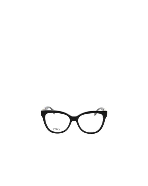 Fendi White Eyewear Cat-Eye Frame Glasses