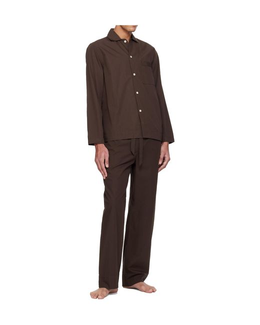 Tekla Brown Drawstring Pajama Pants for men