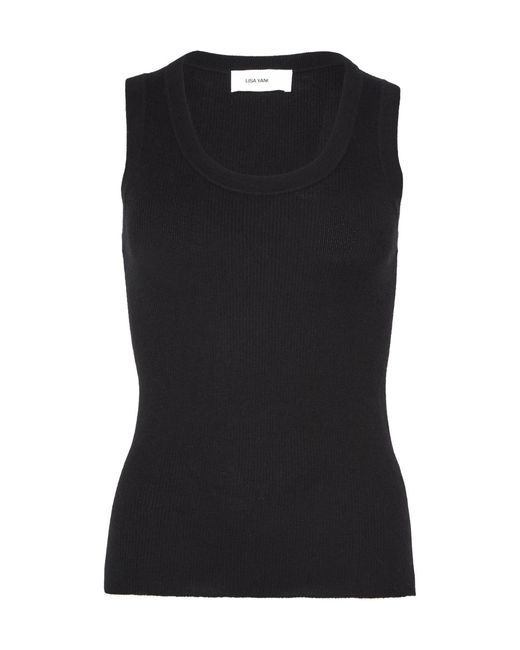 Lisa Yang Black Ina Cashmere Tank Top