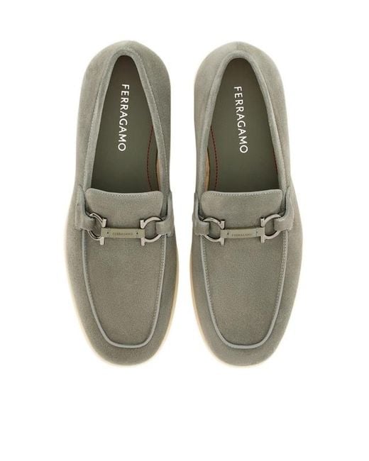 Ferragamo Green Ferragamo Gancini Slip-On Loafers for men