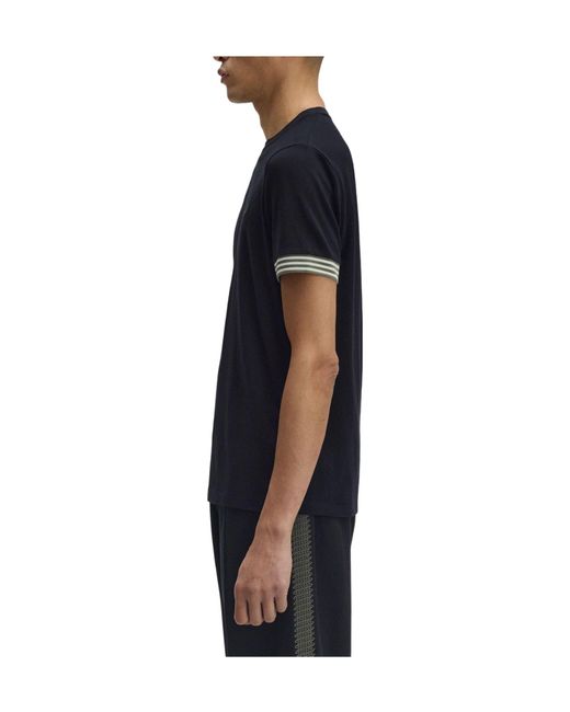 Fred Perry Black Cotton Shortsleeve Tshirt for men