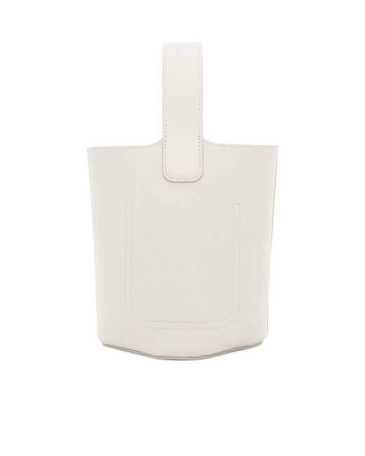 Loewe White Pebble Mini Bucket Bag