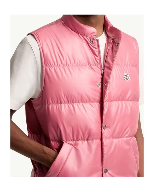 Moncler Pink Restigo Quilted Padded Gilet for men