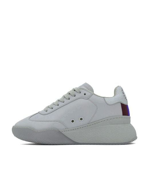 Stella McCartney Gray Logo Printed Lace-Up Sneakers