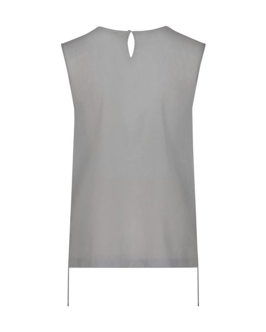 Peserico Gray Side-Tie Sleeveless Top