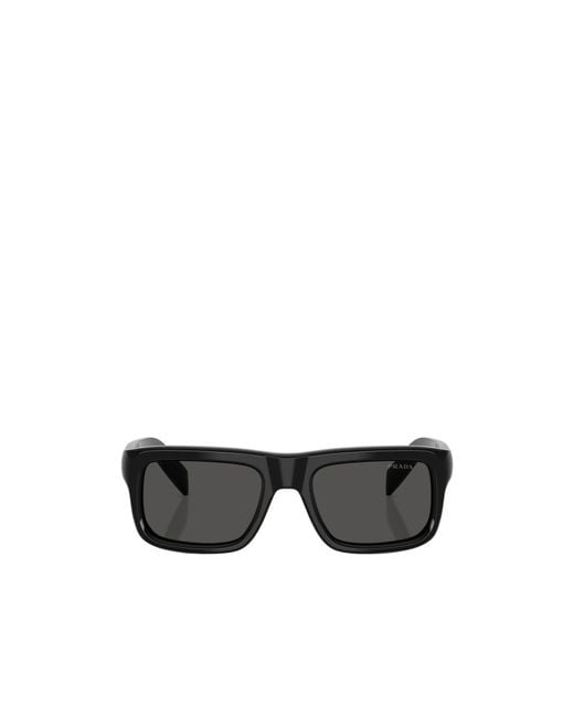 Prada Black Eyewear Rectangular Frame Sunglasses for men