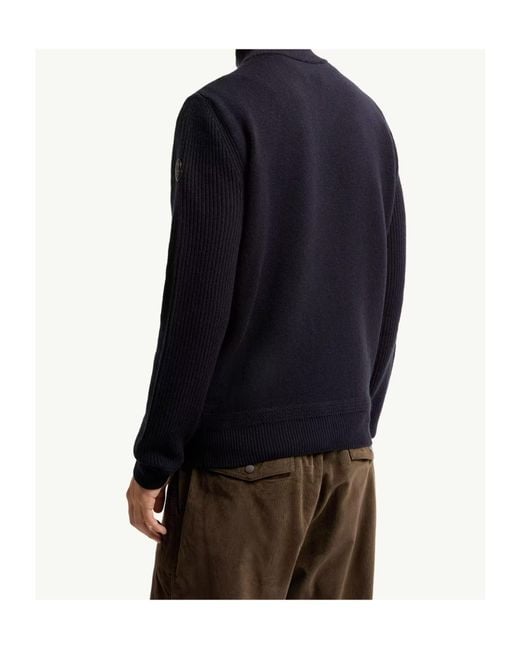 Moncler Blue Logo Patch Zip-Up Cardigan for men