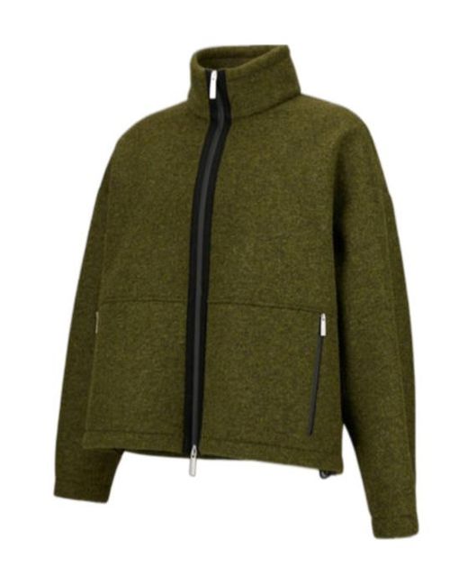 Herno Green High-Neck Zip-Front Jacket for men