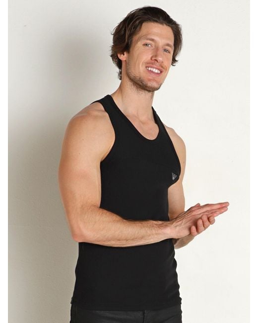 Emporio Armani Black Eagle Label Patch Vest for men