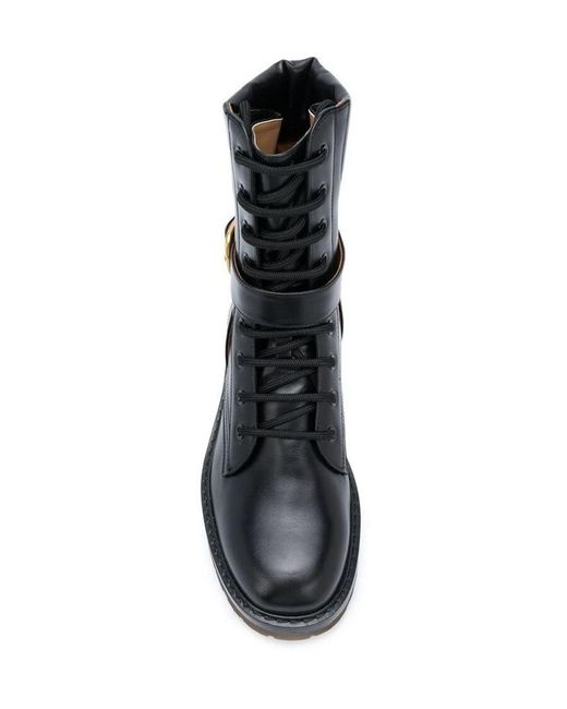 Chloé Black Chloé Diane Lace-Up Ankle Boots