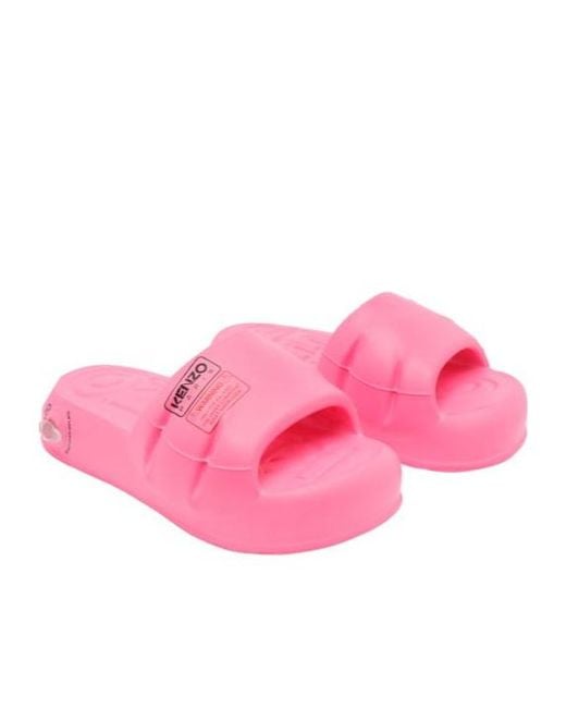 KENZO Pink Logo Detailed Slides