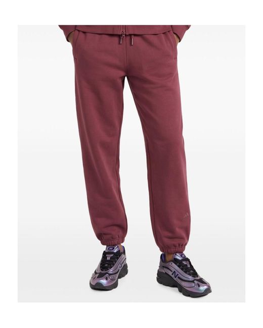 Adidas By Stella McCartney Red Elastic-Waist Athletic Pants