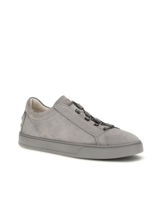 Tod's Gray Round Toe Low Top Sneakers for men