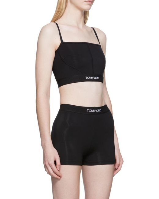Tom Ford Black Logo Waistband Bra