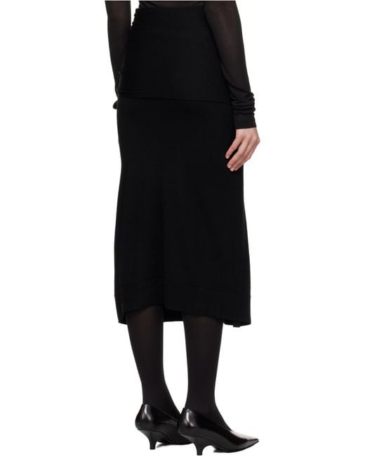 Totême Black Totême Draped Fine Knit Skirt