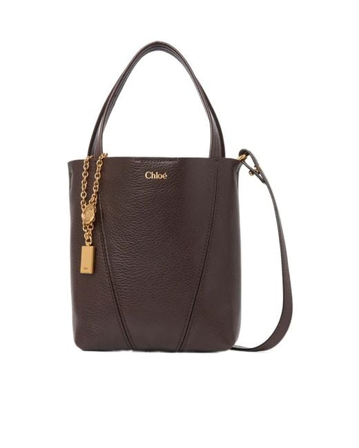 Chloé Brown Chloé Small Chloé Spin Tote Bag