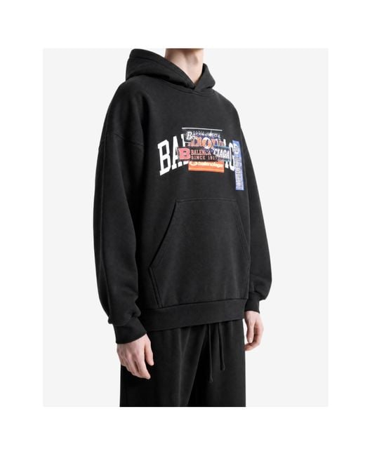 Balenciaga Black Bumper Stickers Hoodie for men