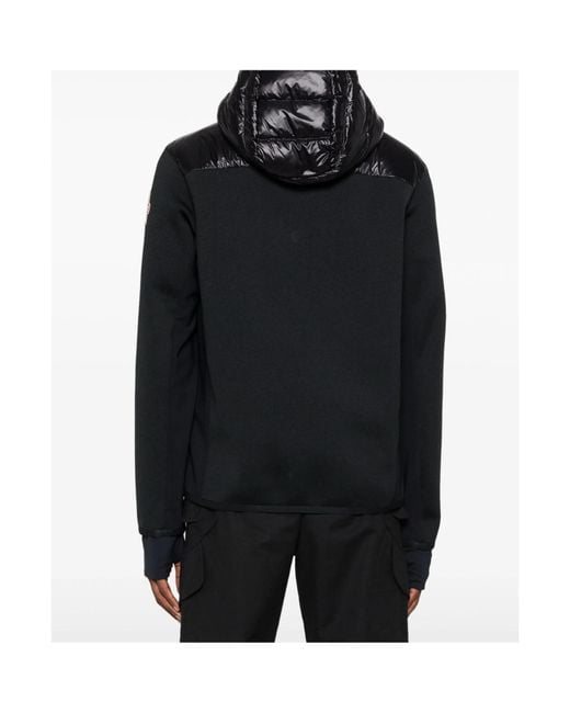 Moncler Black Grenoble Panelled Zip-Up Down Jacket for men