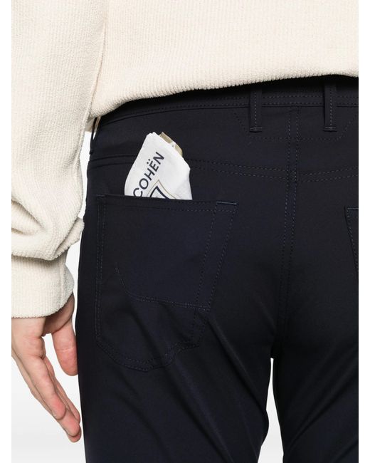 Jacob Cohen Blue Logo-Patch Straight Leg Trousers for men