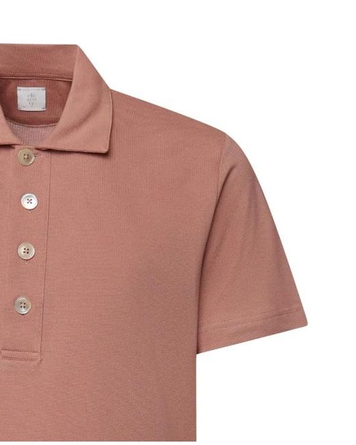 Eleventy Pink Button Polo Shirt for men