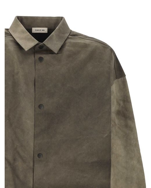 Fear Of God Gray Tie-Dye Cotton Shirt for men