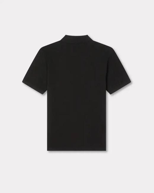 KENZO Black Winter Holidays Embroidered Slim Polo Shirt for men