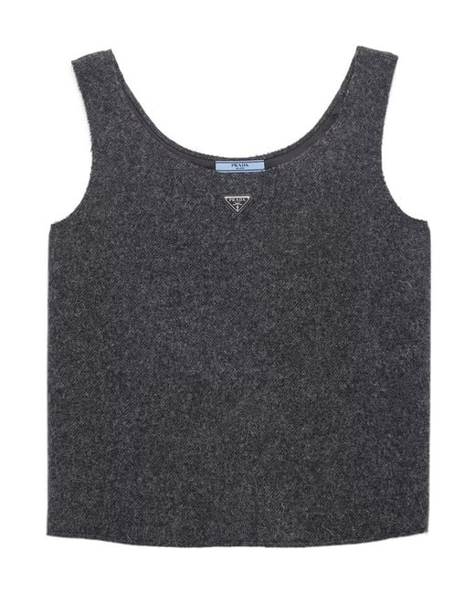 Prada Gray Shetland Wool Top