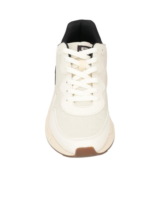 DIESEL White Simple Low-Top Sneakers