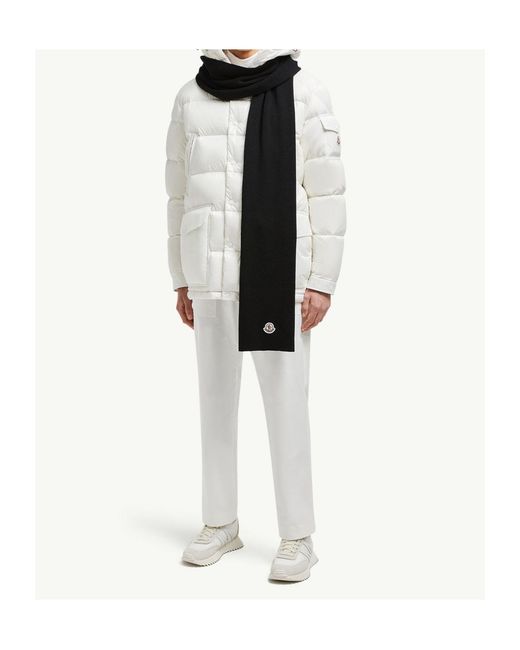 Moncler Black Wool Scarf for men