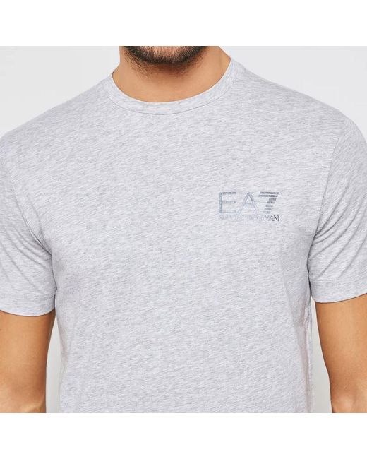 EA7 Gray Logo Short-Sleeved T-Shirt for men