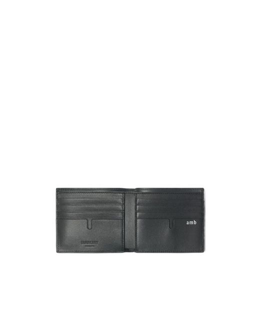 Burberry Gray Check Bifold Wallet for men