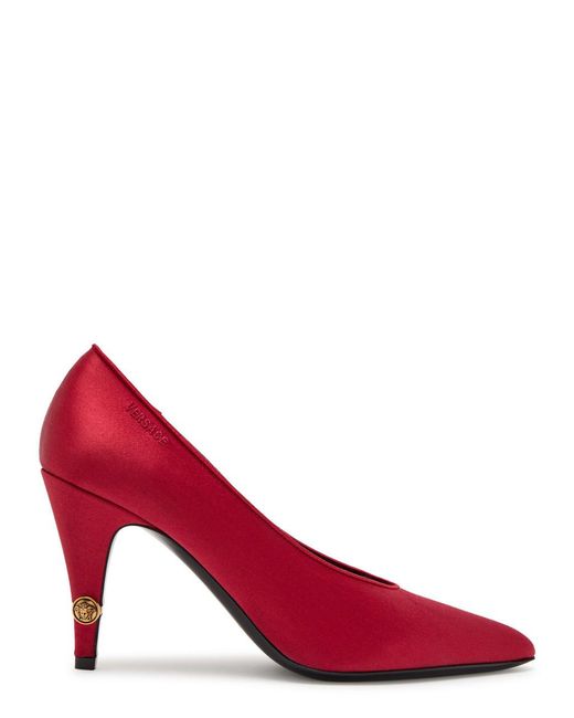 Versace Red Satin High Heels
