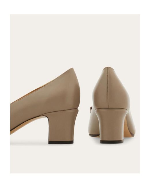 Ferragamo Brown Vara Block Heels