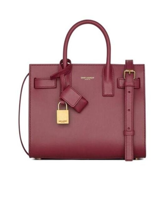 Saint Laurent Red Classic Sac De Jour Nano Tote Bag