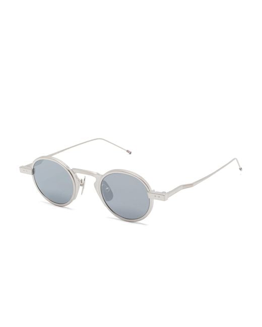 Thom Browne White Eyewear Round Frame Sunglasses for men